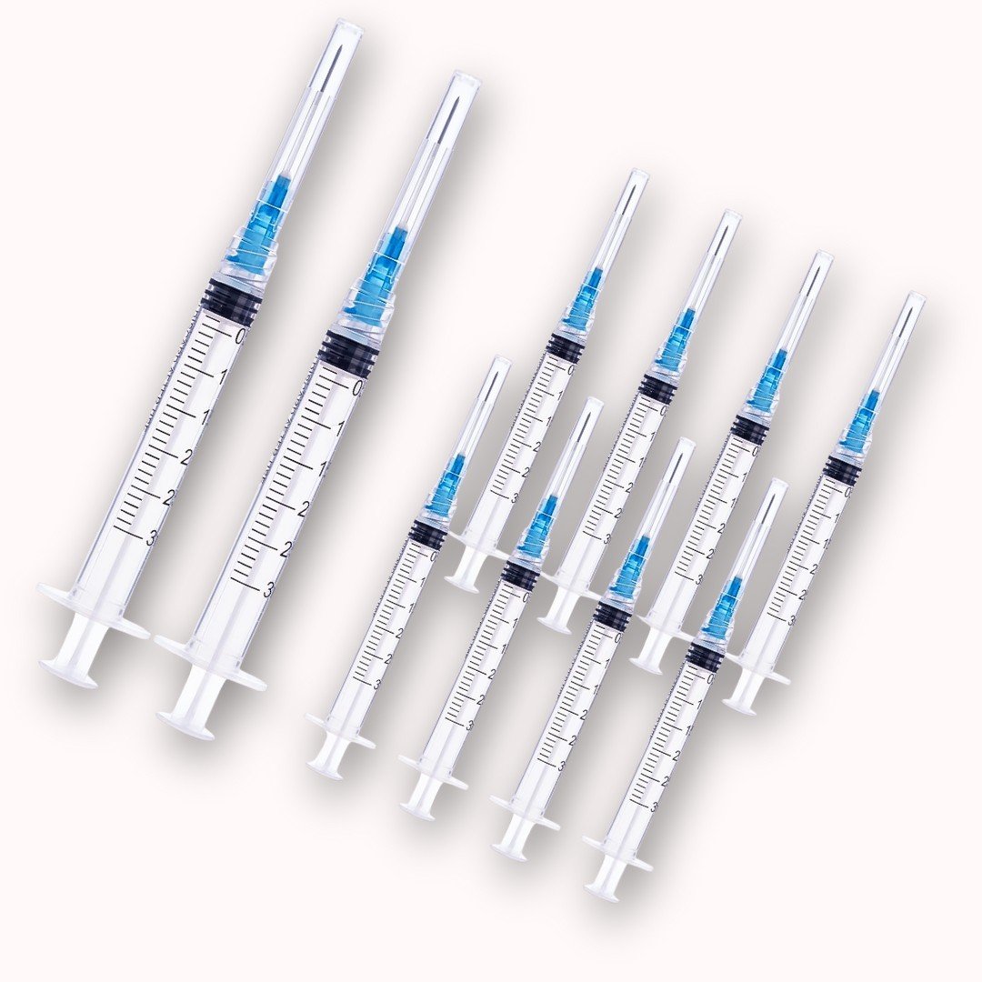 A set of Syringes (2ml, 5ml, 10ml, 20ml, etc.)